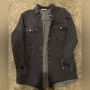 Black Denim Button-Up Jean Jacket
